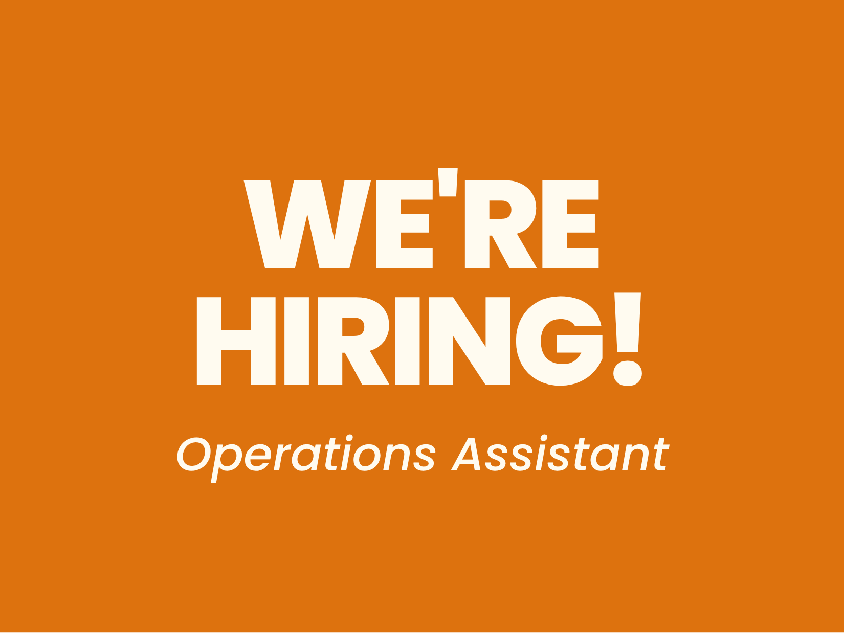 The Commons Hiring for an Operations Assistant